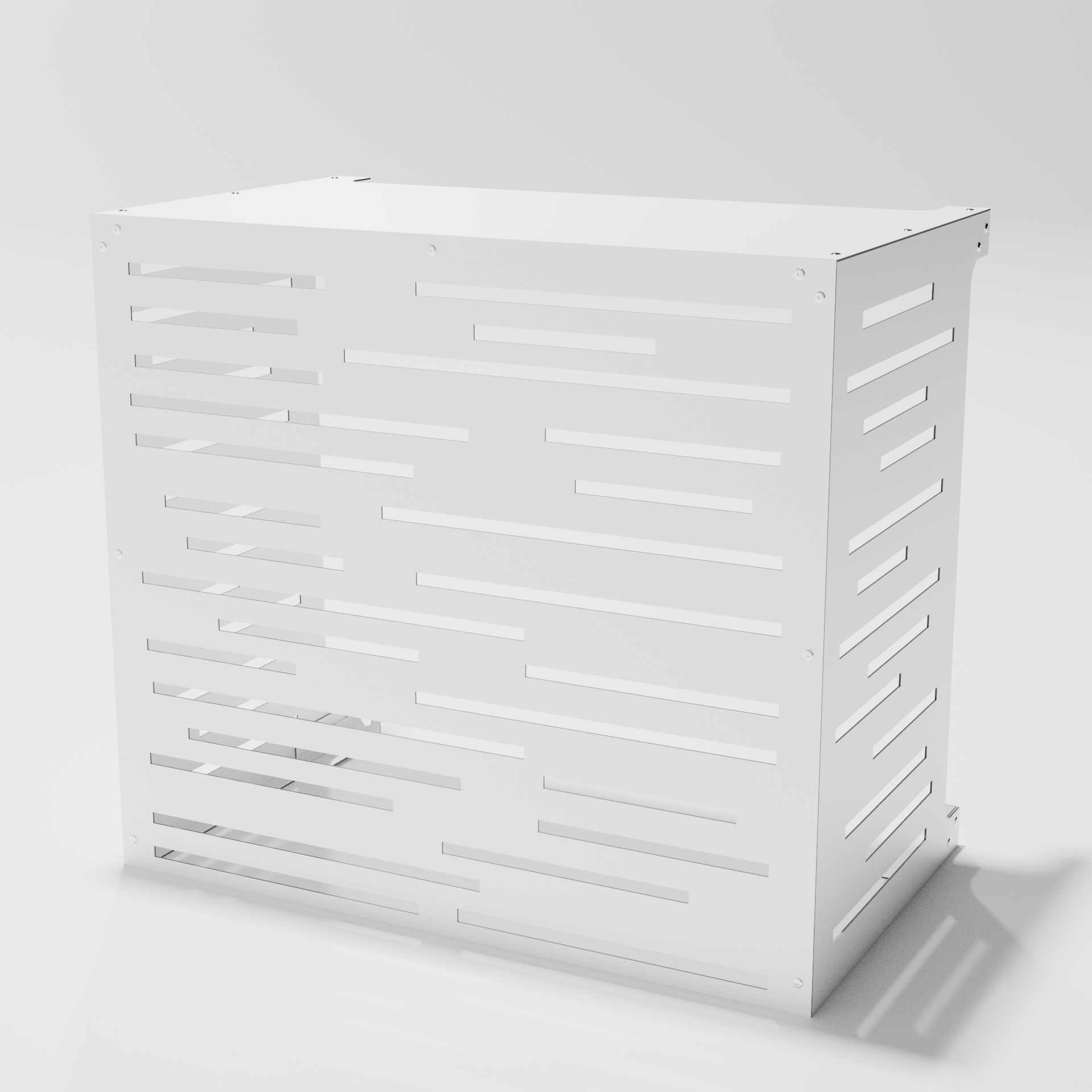 Cache climatiseur extérieur Traits Blanc