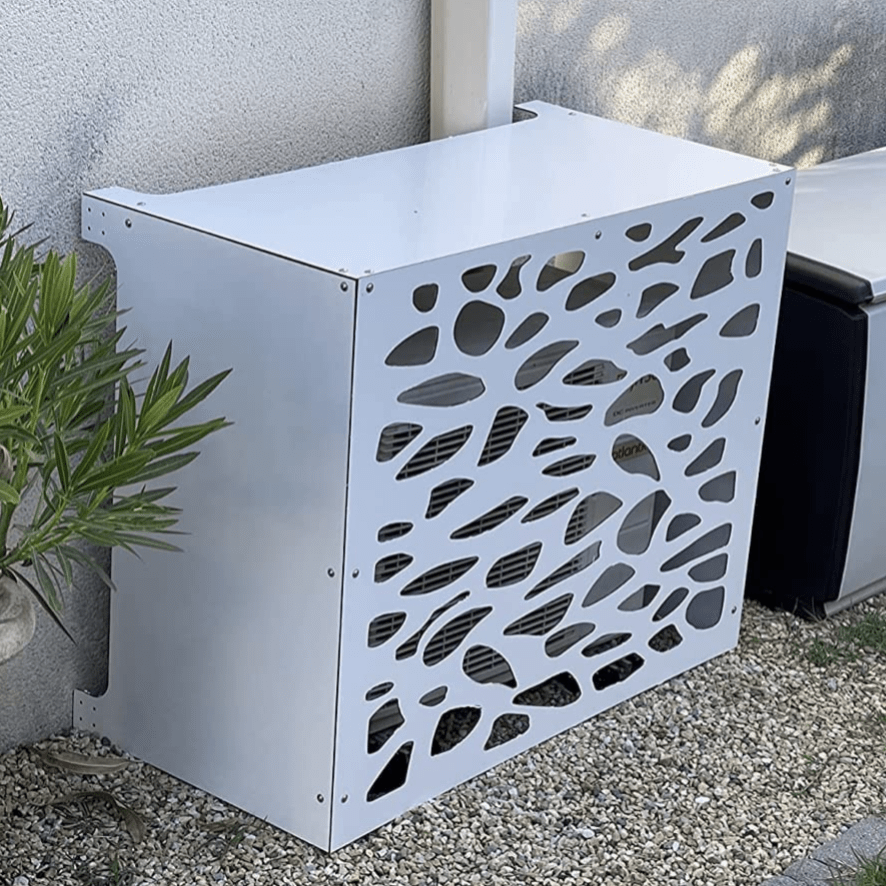Cache climatiseur extérieur Pierres Blanc - Clim-Box